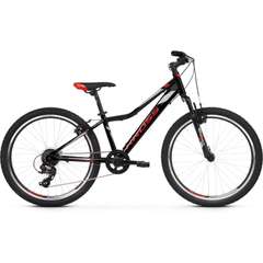 Bicicleta KROSS Hexagon JR 1.0 24 S Negru|Rosu|Argintiu 2021