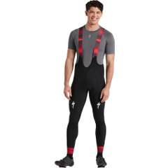 Pantaloni termici cu bretele SPECIALIZED Men's Team SL Expert - Black/Red